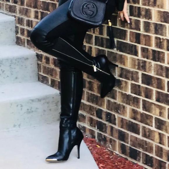 RED SAKS FIFTH AVENUE knee high boots - Picture 4 of 11